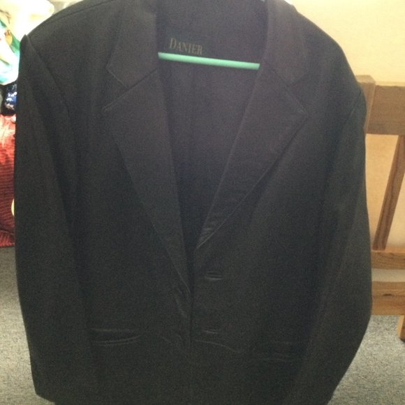 Men's Danier genuine leather jacket suit brown size m 2 buttons - Picture 4 of 9